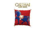 Vỏ Gối Nhung Équestre Cheval Bleu Royal Divin 45-VỎ GỐI-CẬU HAI HOME DECOR