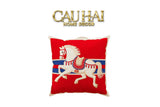 Vỏ Gối Nhung Équestre Crimson Rouge Cheval de Bataille 45-VỎ GỐI-CẬU HAI HOME DECOR