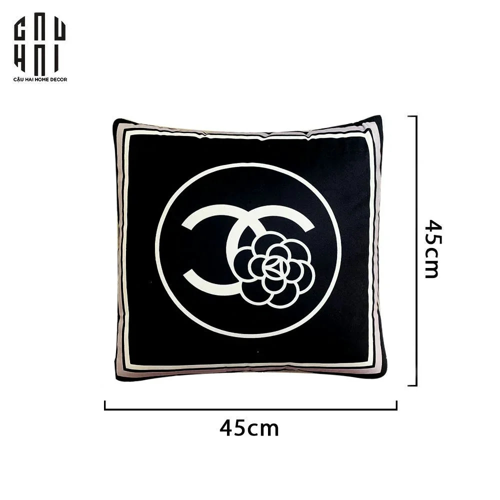Vỏ Gối Nhung Floral Camelia 45.-VỎ GỐI-CẬU HAI HOME DECOR