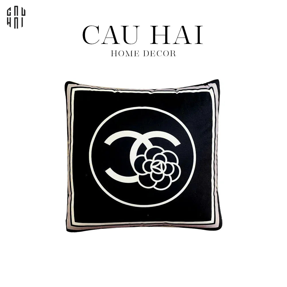 Vỏ Gối Nhung Floral Camelia 45.-VỎ GỐI-CẬU HAI HOME DECOR