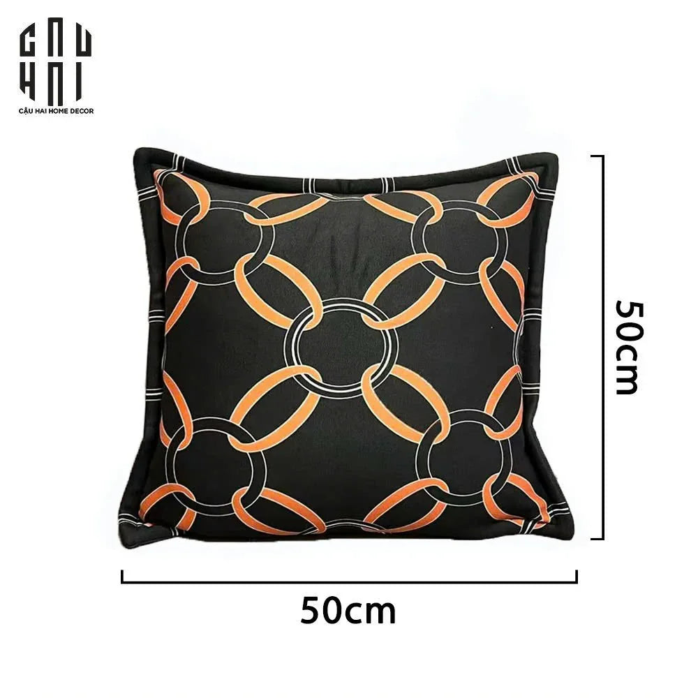 Vỏ Gối Nhung H Class Savoire Faire Velour Chaine Allure 45.-VỎ GỐI-CẬU HAI HOME DECOR