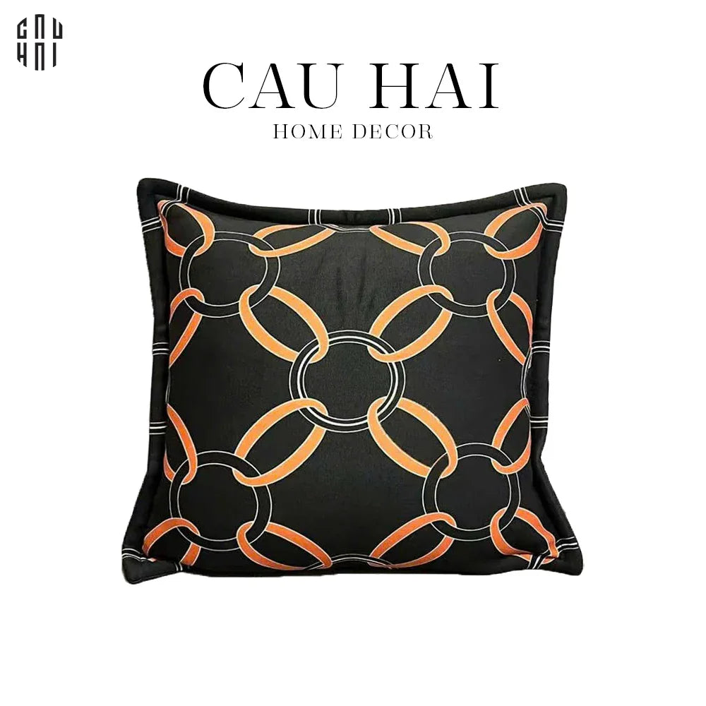 Vỏ Gối Nhung H Class Savoire Faire Velour Chaine Allure 45.-VỎ GỐI-CẬU HAI HOME DECOR