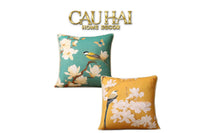 Vỏ Gối Nhung Hoa Thêu Viền Ngọc Trai - Dynasty Peony White Pearl 50-VỎ GỐI-CẬU HAI HOME DECOR