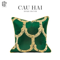 Vỏ Gối Nhung Hoạ Tiết Thêu Mystic Emerald 45-VỎ GỐI-CẬU HAI HOME DECOR