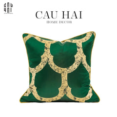 Vỏ Gối Nhung Hoạ Tiết Thêu Mystic Emerald 45-VỎ GỐI-CẬU HAI HOME DECOR