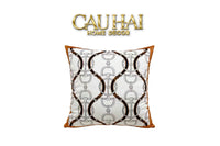 Vỏ Gối Nhung Horsebit Noble Héritage - Blanc Motif 45-VỎ GỐI-CẬU HAI HOME DECOR