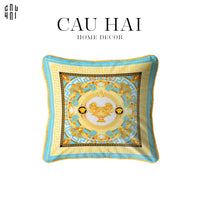 Vỏ Gối Nhung La Coupe Des Dieux - Bleu 45.-VỎ GỐI-CẬU HAI HOME DECOR