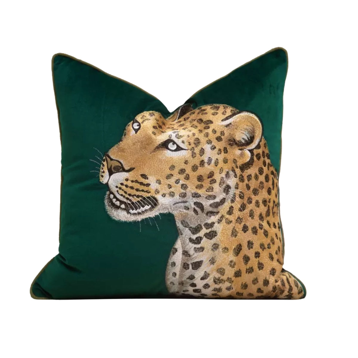 Vỏ Gối Nhung Leopard Gaze Emerald 45x45