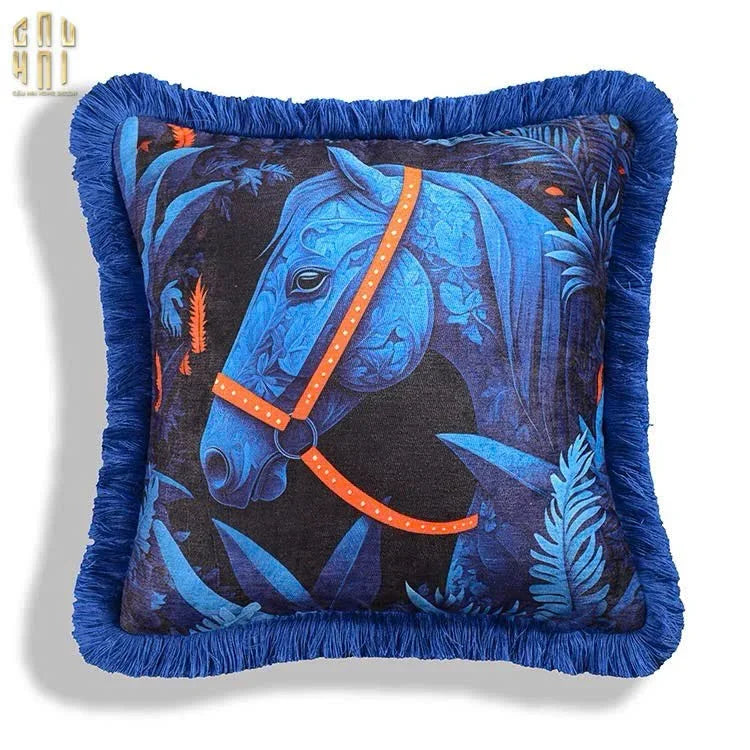 Vỏ Gối Nhung Marine Stallion - Fringe Edge-VỎ GỐI-CẬU HAI HOME DECOR