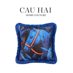 Vỏ Gối Nhung Marine Stallion - Fringe Edge-VỎ GỐI-CẬU HAI HOME DECOR