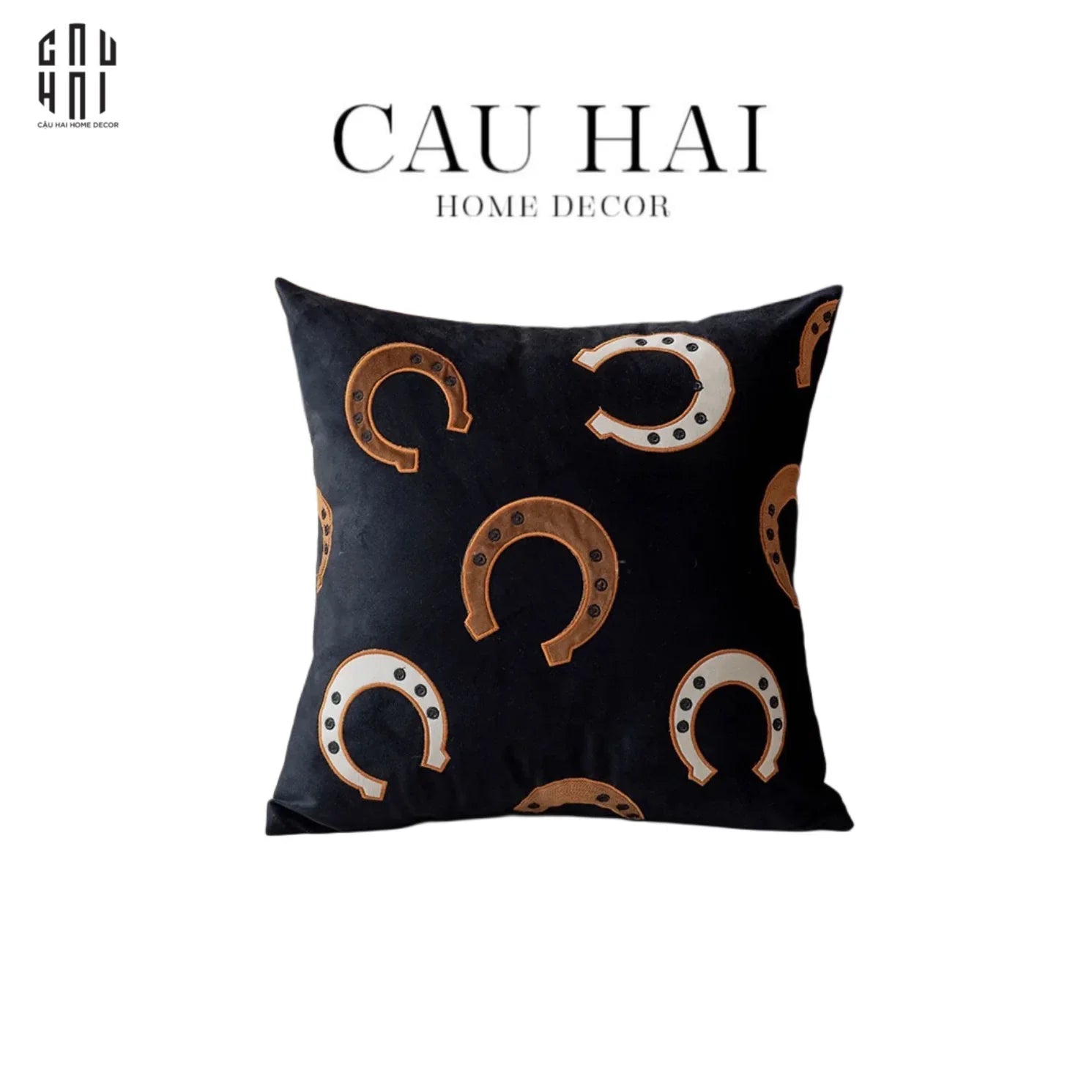 Vỏ Gối Nhung Savoire Atélier Fortune Horseshoe Gallop 45-VỎ GỐI-CẬU HAI HOME DECOR