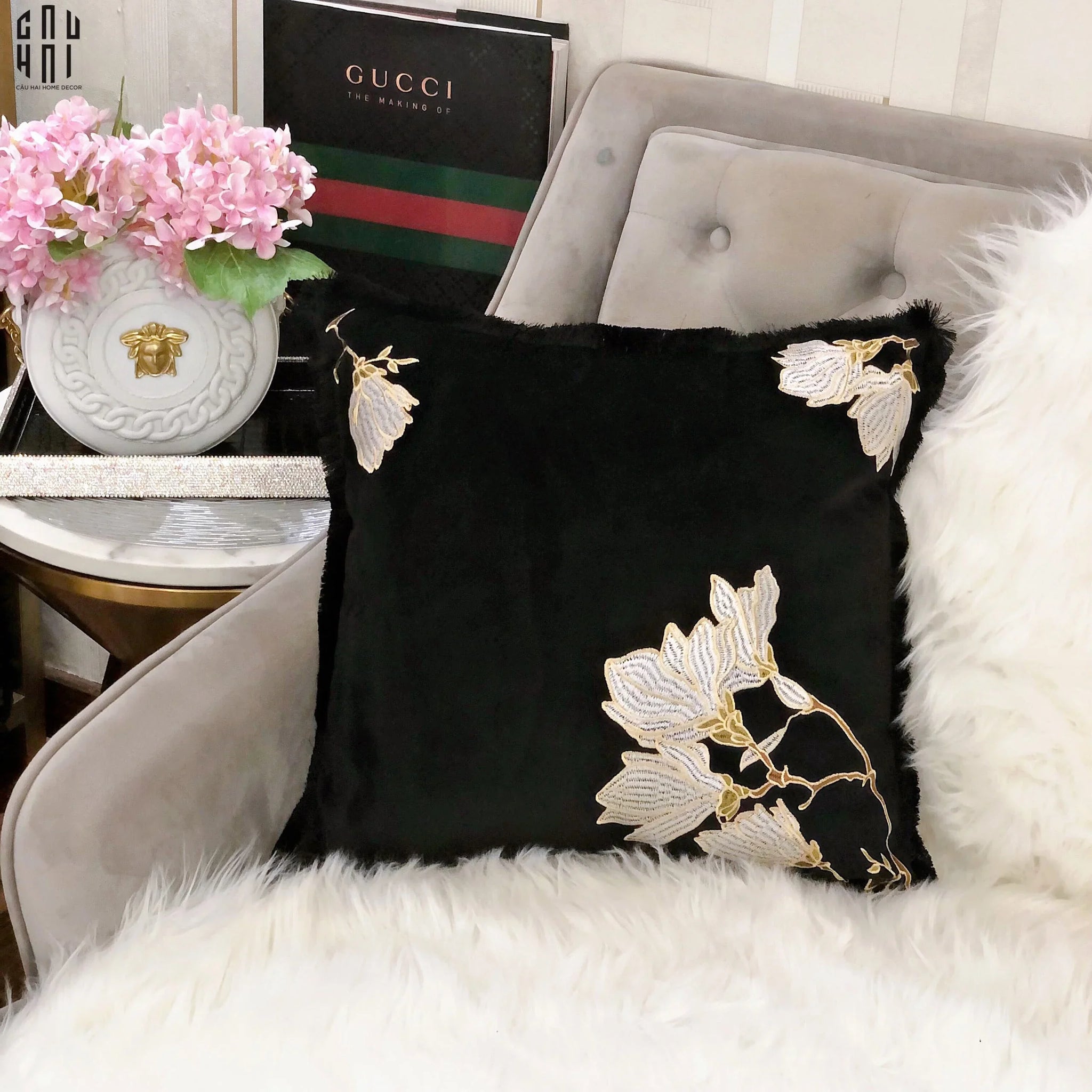 Vỏ Gối Nhung Scarlett 45.-VỎ GỐI-CẬU HAI HOME DECOR