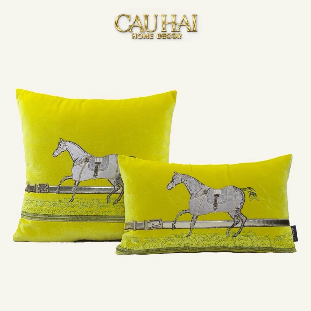 Vỏ Gối Nhung Thêu Cheval Blanc Serendipity 45-VỎ GỐI-CẬU HAI HOME DECOR