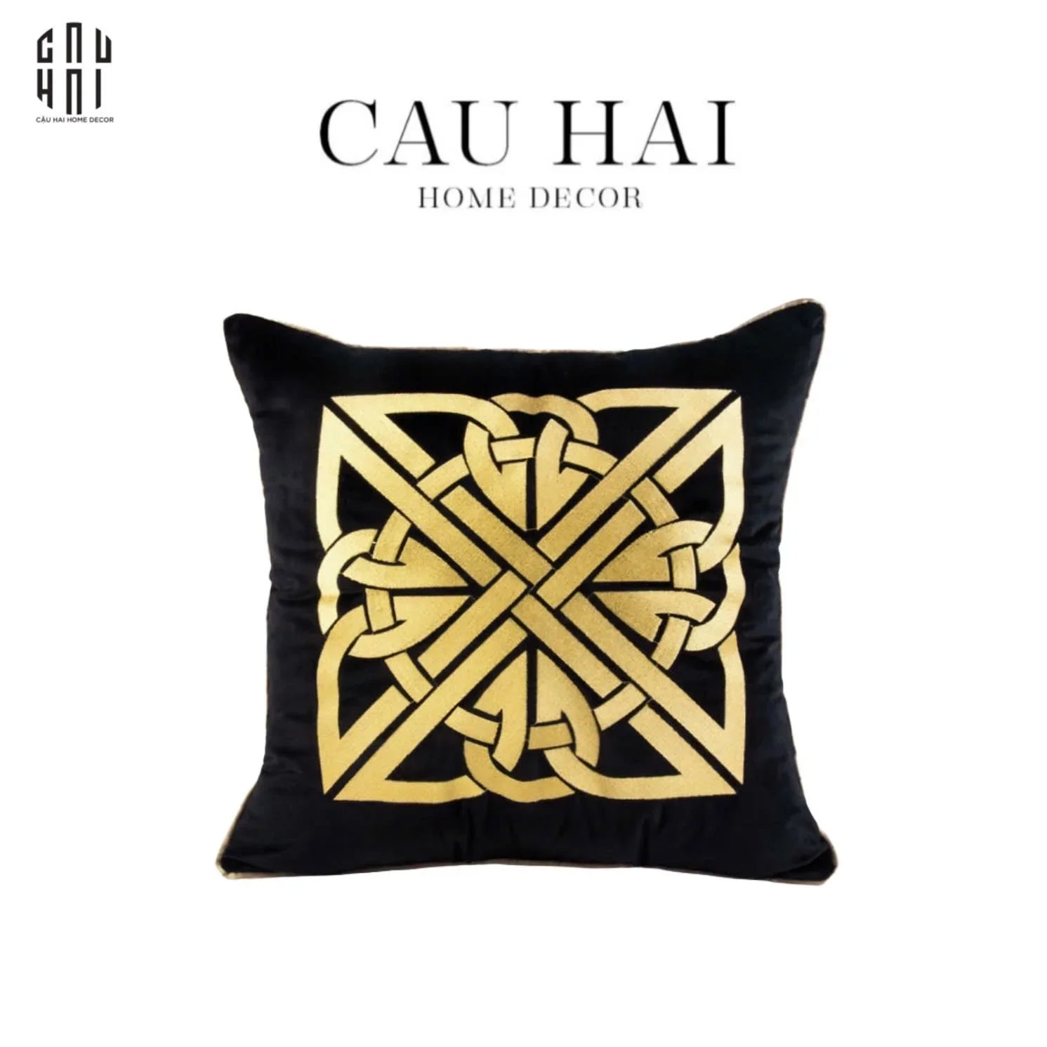 Vỏ Gối Nhung Thêu Gilded Nexus 45-VỎ GỐI-CẬU HAI HOME DECOR