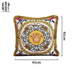 Vỏ Gối Nhung V Class Medusa Head Printed - White 45.-VỎ GỐI-CẬU HAI HOME DECOR