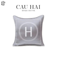 Vỏ Gối Sofa Lụa Helion - Gray 45.-VỎ GỐI-CẬU HAI HOME DECOR