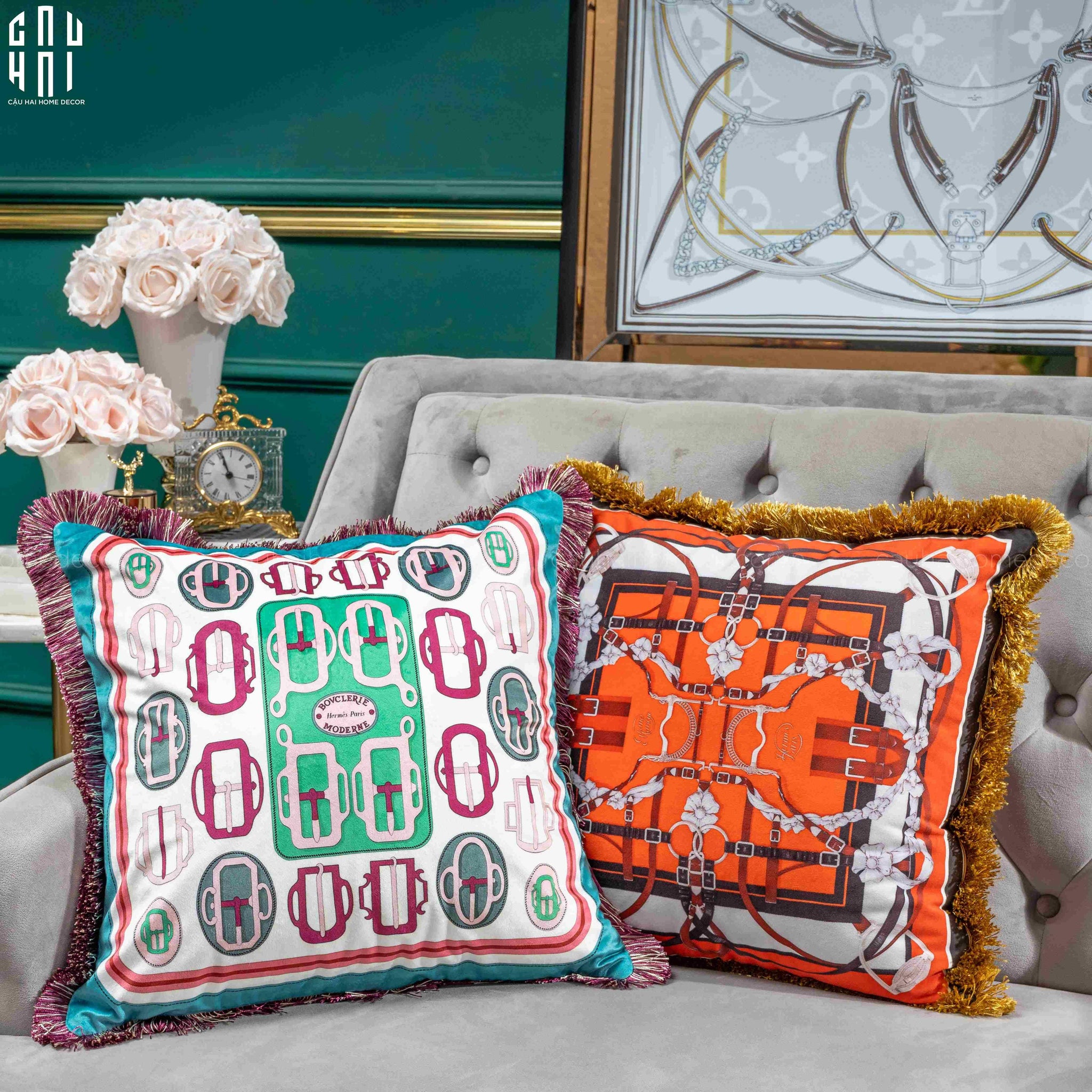 Vỏ Gối Sofa Nhung Bouclerie Moderbe 45.-VỎ GỐI-CẬU HAI HOME DECOR