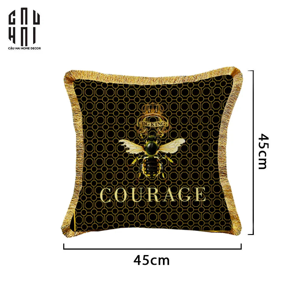 Vỏ Gối Sofa Nhung Golden Bee 45.-VỎ GỐI-CẬU HAI HOME DECOR
