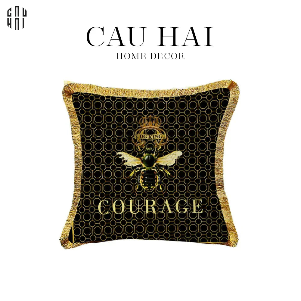 Vỏ Gối Sofa Nhung Golden Bee 45.-VỎ GỐI-CẬU HAI HOME DECOR