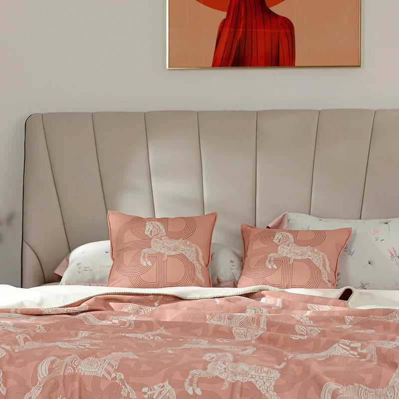 Vỏ Gối Sofa Nhung Randall Cheval - Light Pink 50x50-VỎ GỐI-CẬU HAI HOME DECOR