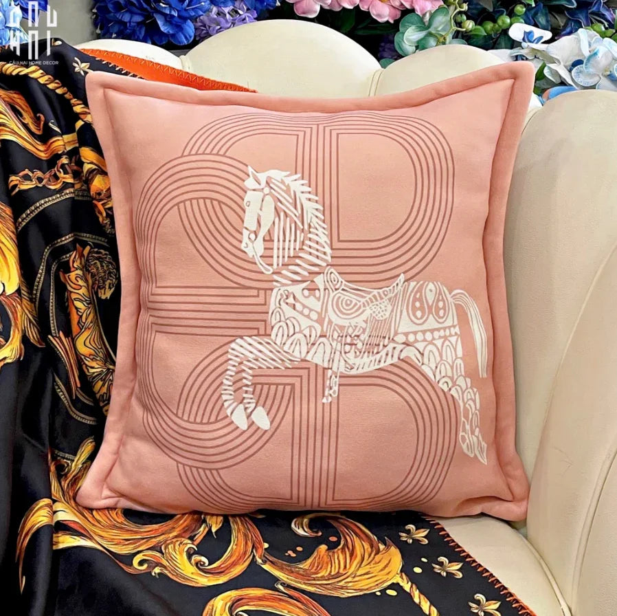 Vỏ Gối Sofa Nhung Randall Cheval - Light Pink 50x50-VỎ GỐI-CẬU HAI HOME DECOR