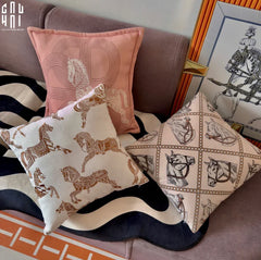 Vỏ Gối Sofa Nhung Randall Cheval - Light Pink 50x50-VỎ GỐI-CẬU HAI HOME DECOR