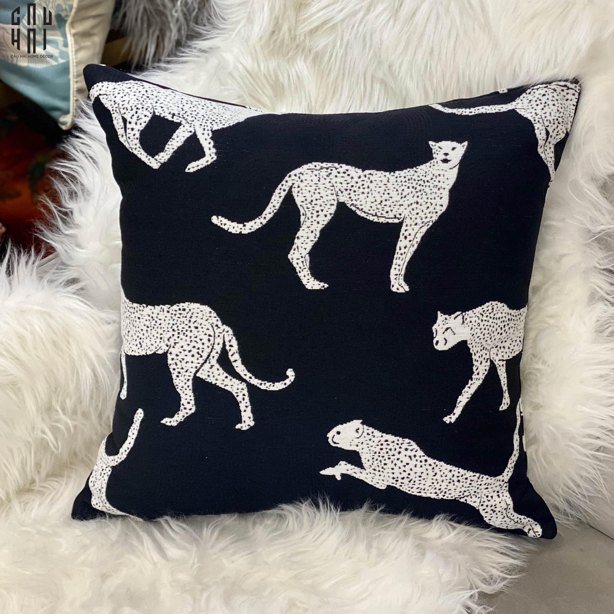 Vỏ Gối Sofa Sợi Vải Canvas Panthera 45.-VỎ GỐI-CẬU HAI HOME DECOR