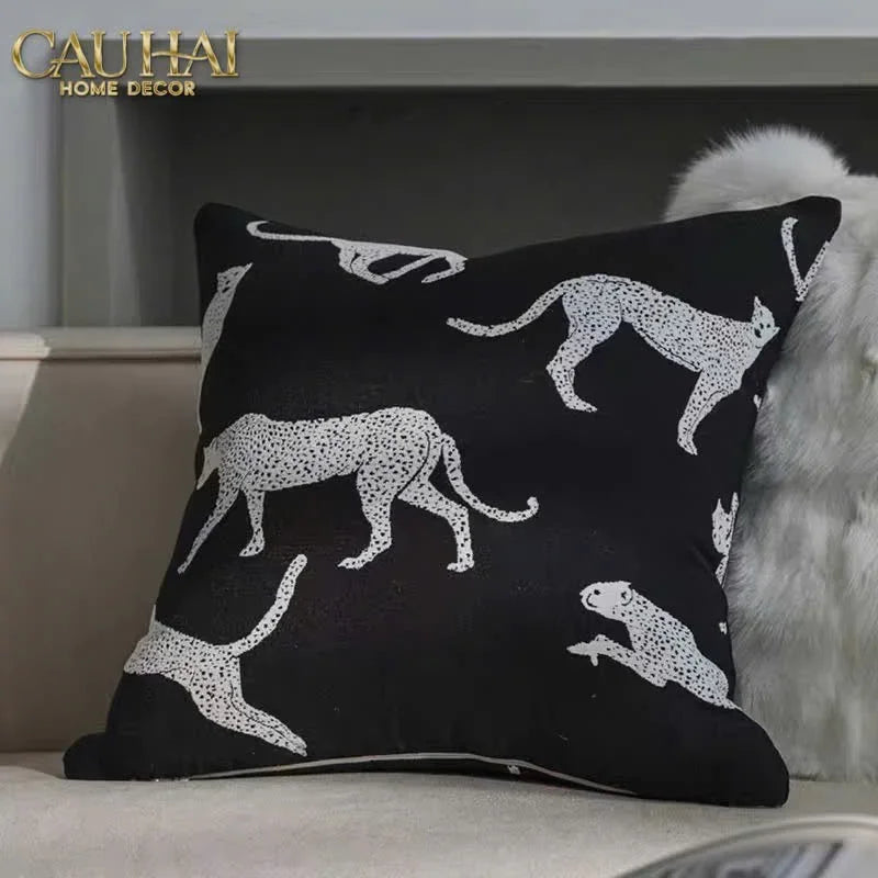 Vỏ Gối Sofa Sợi Vải Canvas Panthera 45.-VỎ GỐI-CẬU HAI HOME DECOR