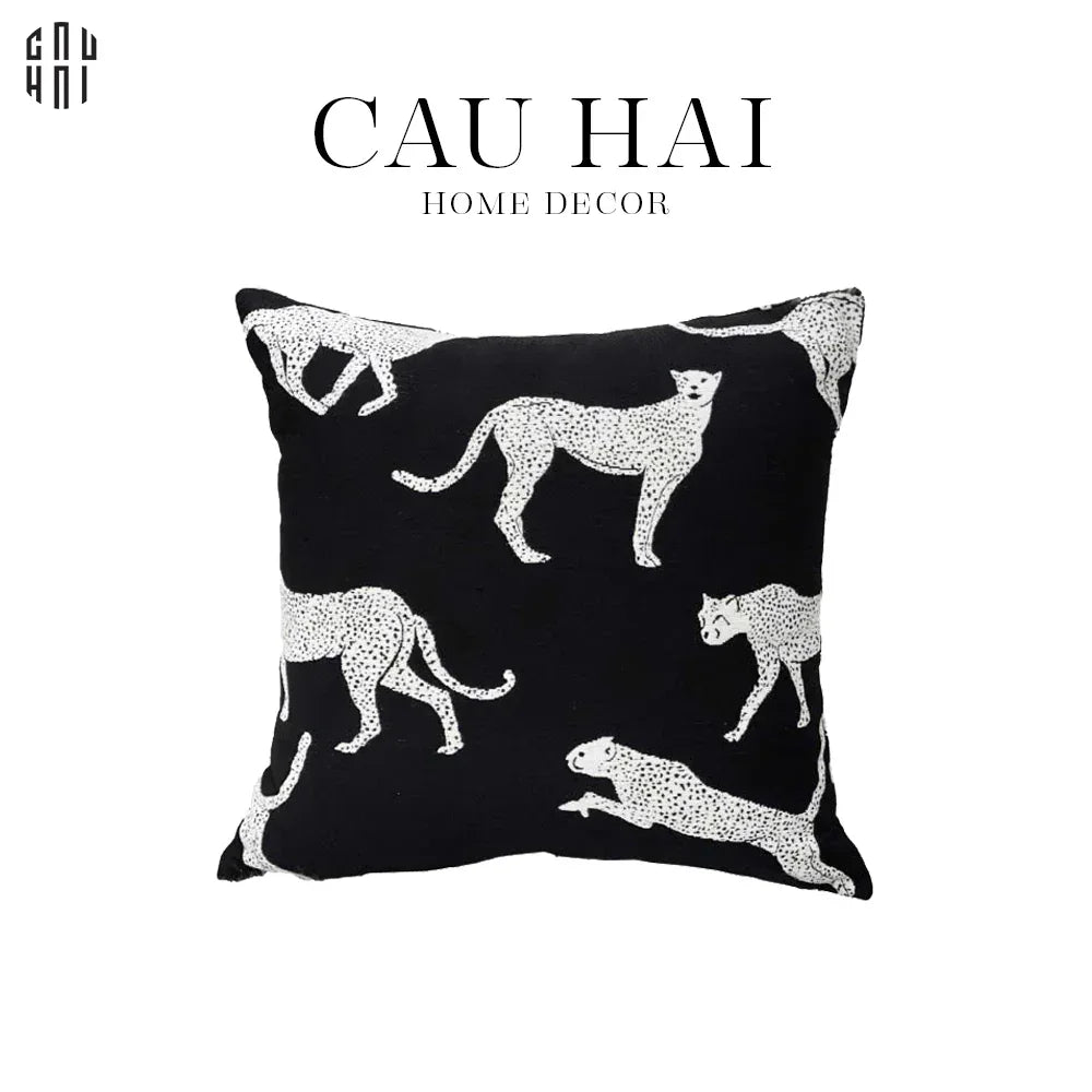 Vỏ Gối Sofa Sợi Vải Canvas Panthera 45.-VỎ GỐI-CẬU HAI HOME DECOR
