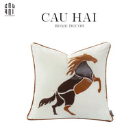 Vỏ Gối Thêu Leather Trot-VỎ GỐI-CẬU HAI HOME DECOR