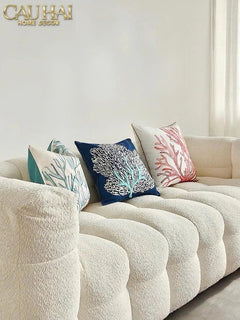 Vỏ Gối Thêu San Hô Rouge Embroidery Coral 50-VỎ GỐI-CẬU HAI HOME DECOR
