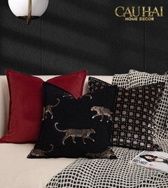 Vỏ Gối Tweed Nocturnal Panther 45-VỎ GỐI-CẬU HAI HOME DECOR