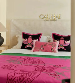 Vỏ Gối Tweed Pink Swallow Kite 45-CẬU HAI HOME DECOR