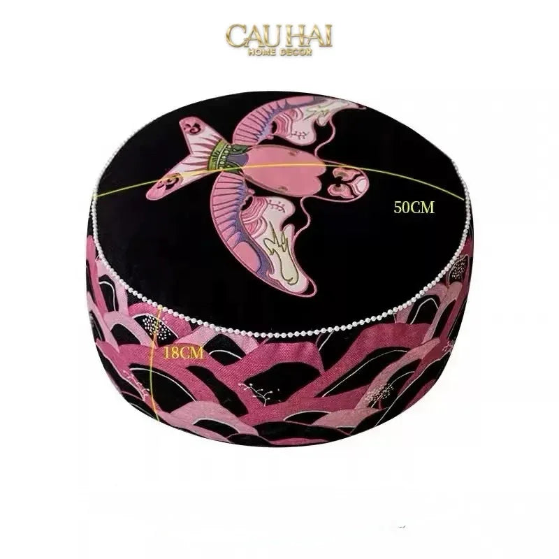 Vỏ Gối Tweed Pink Swallow Kite 45-CẬU HAI HOME DECOR