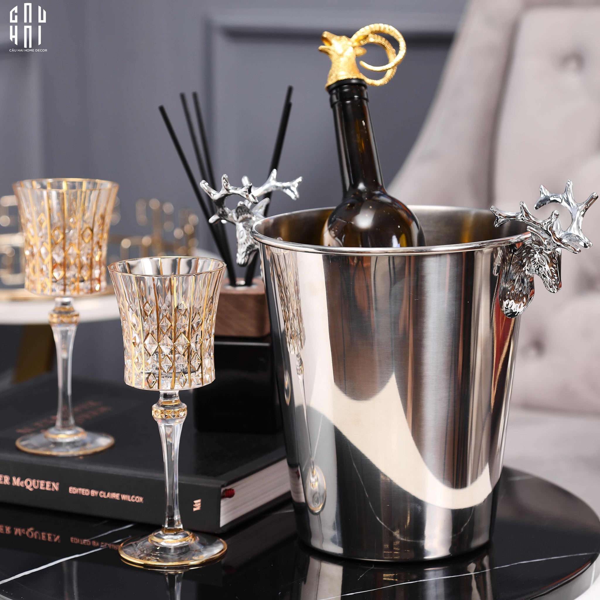 Vòi Rót Liquor - Golden Elk Pourer Wine Spout-Nắp đồ uống thay thế-CẬU HAI HOME DECOR