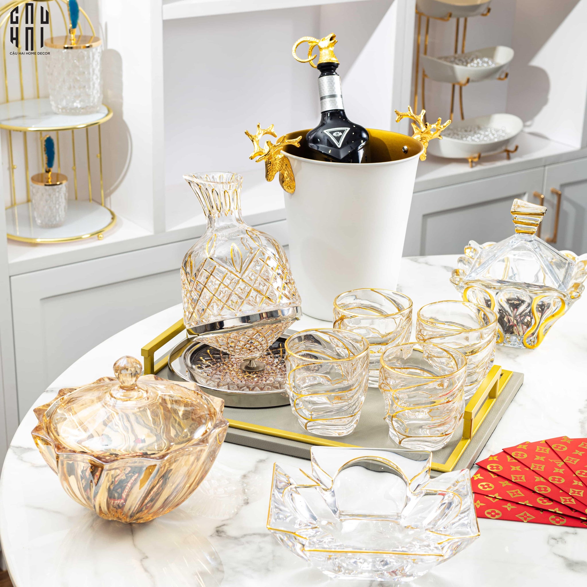 Vòi Rót Liquor - Golden Elk Pourer Wine Spout-Nắp đồ uống thay thế-CẬU HAI HOME DECOR