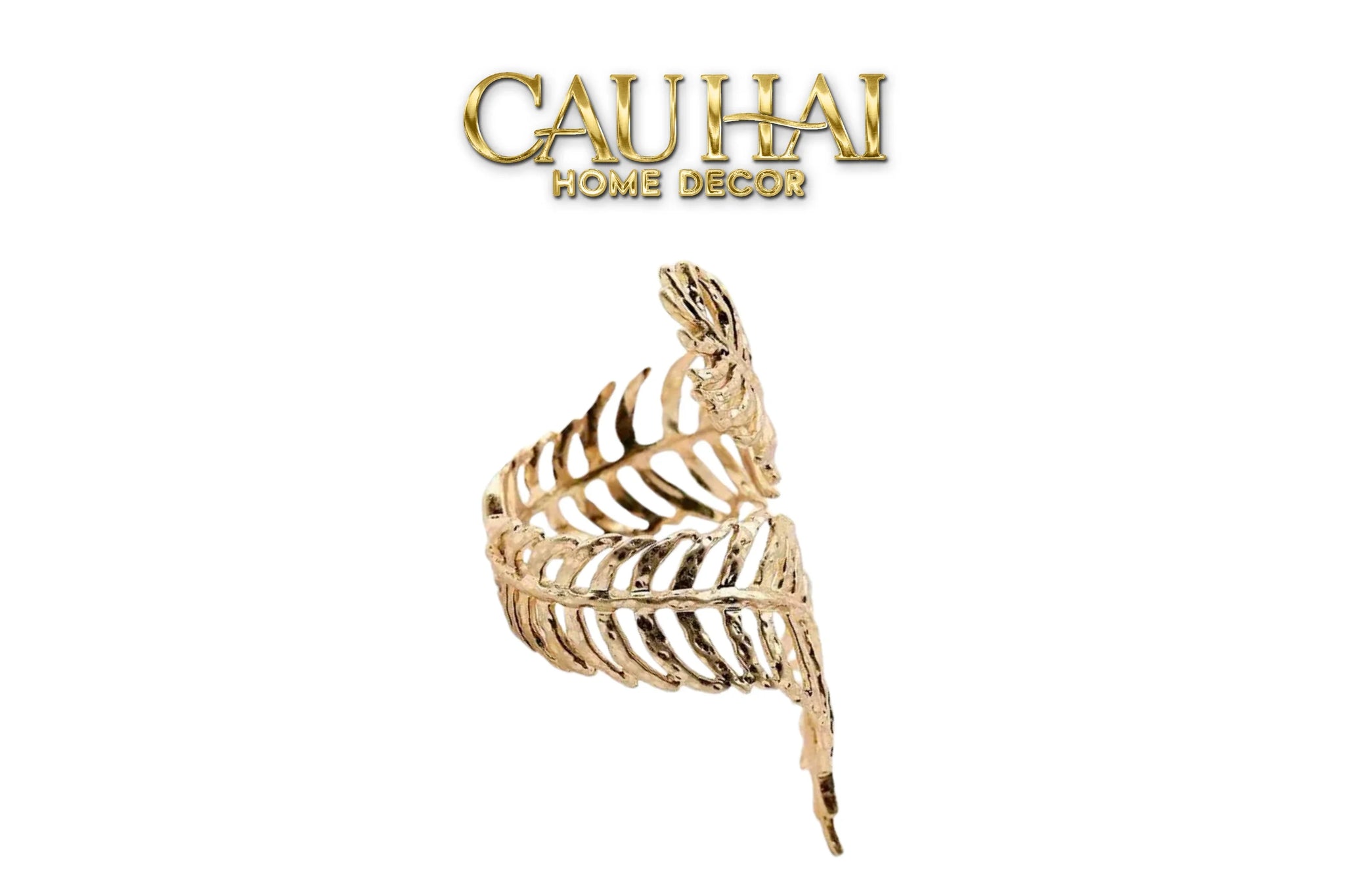 Vòng Khăn Ăn - Gilded Willow Leaf Dinnerware Napkin Ring-SET CHÉN DĨA-CẬU HAI HOME DECOR