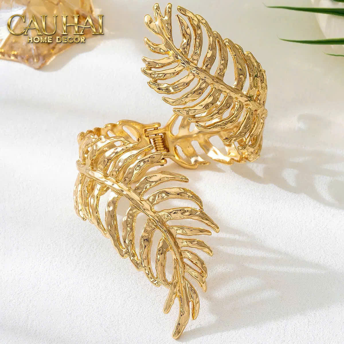 Vòng Khăn Ăn - Gilded Willow Leaf Dinnerware Napkin Ring-SET CHÉN DĨA-Đối tác tại Trung Quốc theo từng đơn đặt hàng-CẬU HAI HOME DECOR