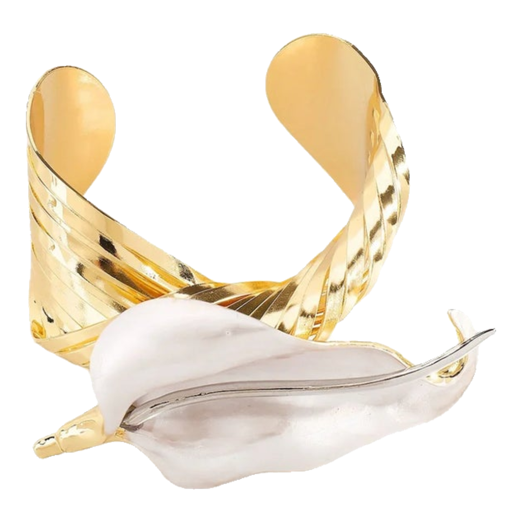 Vòng Khăn Ăn - Napkin Ring Calla Lily Ivoire Or-LY THỦY TINH-Đối tác tại Trung Quốc theo từng đơn đặt hàng-CẬU HAI HOME DECOR