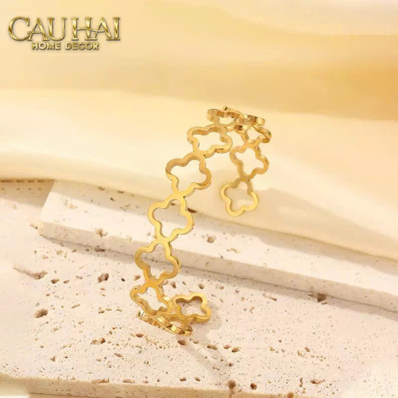 Vòng Khăn Ăn - Napkin Ring Clover Fleur Monogram Quatrefoil-VÒNG KHĂN ĂN-Đối tác tại Trung Quốc theo từng đơn đặt hàng-CẬU HAI HOME DECOR