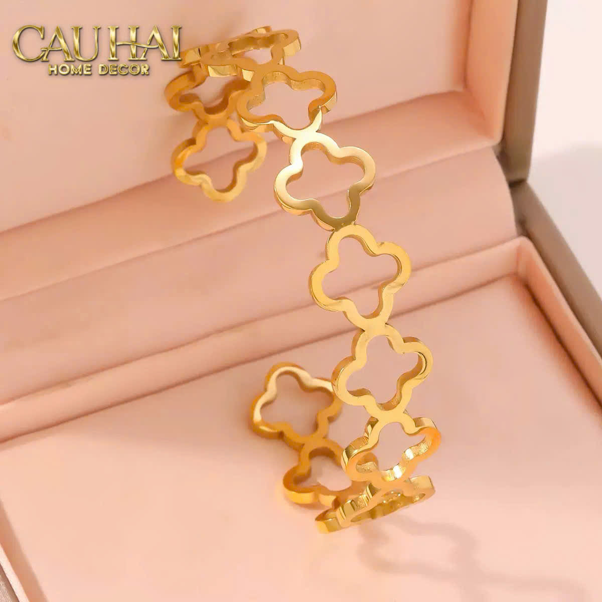 Vòng Khăn Ăn - Napkin Ring Clover Fleur Monogram Quatrefoil-VÒNG KHĂN ĂN-Đối tác tại Trung Quốc theo từng đơn đặt hàng-CẬU HAI HOME DECOR