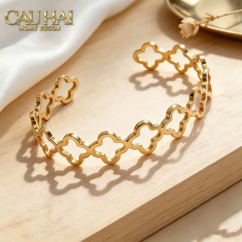 Vòng Khăn Ăn - Napkin Ring Clover Fleur Monogram Quatrefoil-VÒNG KHĂN ĂN-Đối tác tại Trung Quốc theo từng đơn đặt hàng-CẬU HAI HOME DECOR