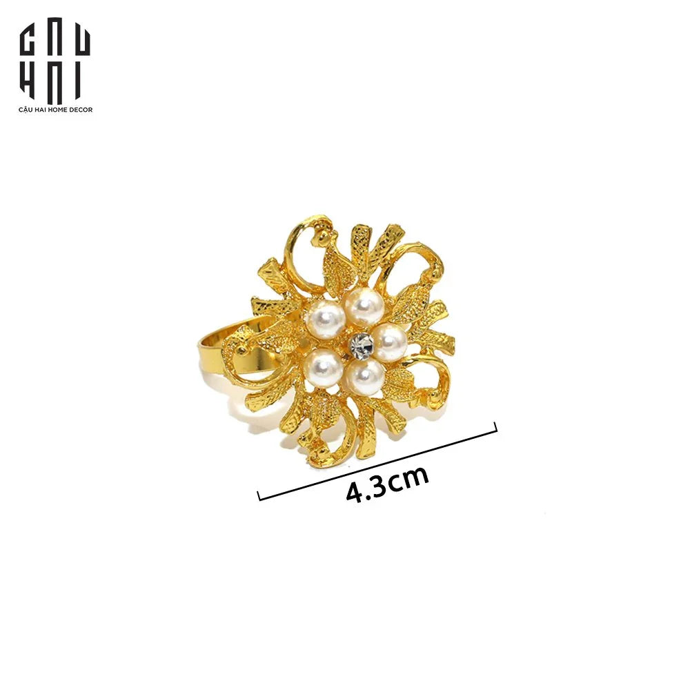 Vòng Khăn Ăn - Napkin Ring Golden Pearl-VÒNG KHĂN ĂN-CẬU HAI HOME DECOR