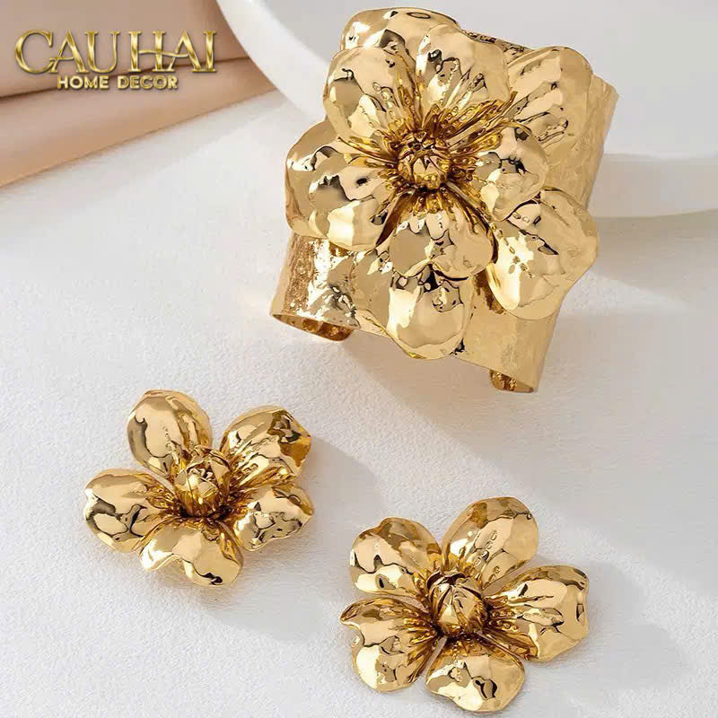 Vòng Khăn Ăn - Napkin Ring Grande Fleur D'Or-VÒNG KHĂN ĂN-Đối tác tại Trung Quốc theo từng đơn đặt hàng-CẬU HAI HOME DECOR