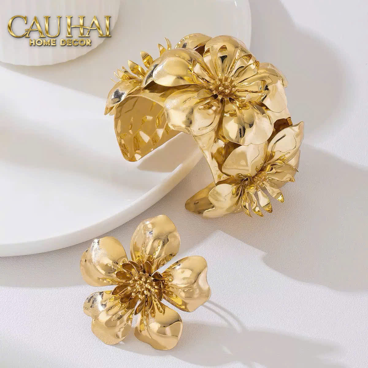Vòng Khăn Ăn - Napkin Ring Grande Fleur D'Or-VÒNG KHĂN ĂN-Đối tác tại Trung Quốc theo từng đơn đặt hàng-CẬU HAI HOME DECOR