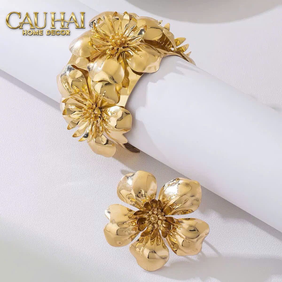 Vòng Khăn Ăn - Napkin Ring Grande Fleur D'Or-VÒNG KHĂN ĂN-Đối tác tại Trung Quốc theo từng đơn đặt hàng-CẬU HAI HOME DECOR