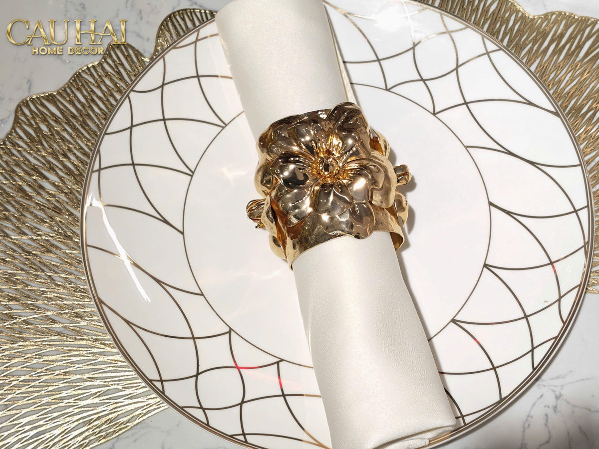 Vòng Khăn Ăn - Napkin Ring Grande Fleur D'Or-VÒNG KHĂN ĂN-Đối tác tại Trung Quốc theo từng đơn đặt hàng-CẬU HAI HOME DECOR