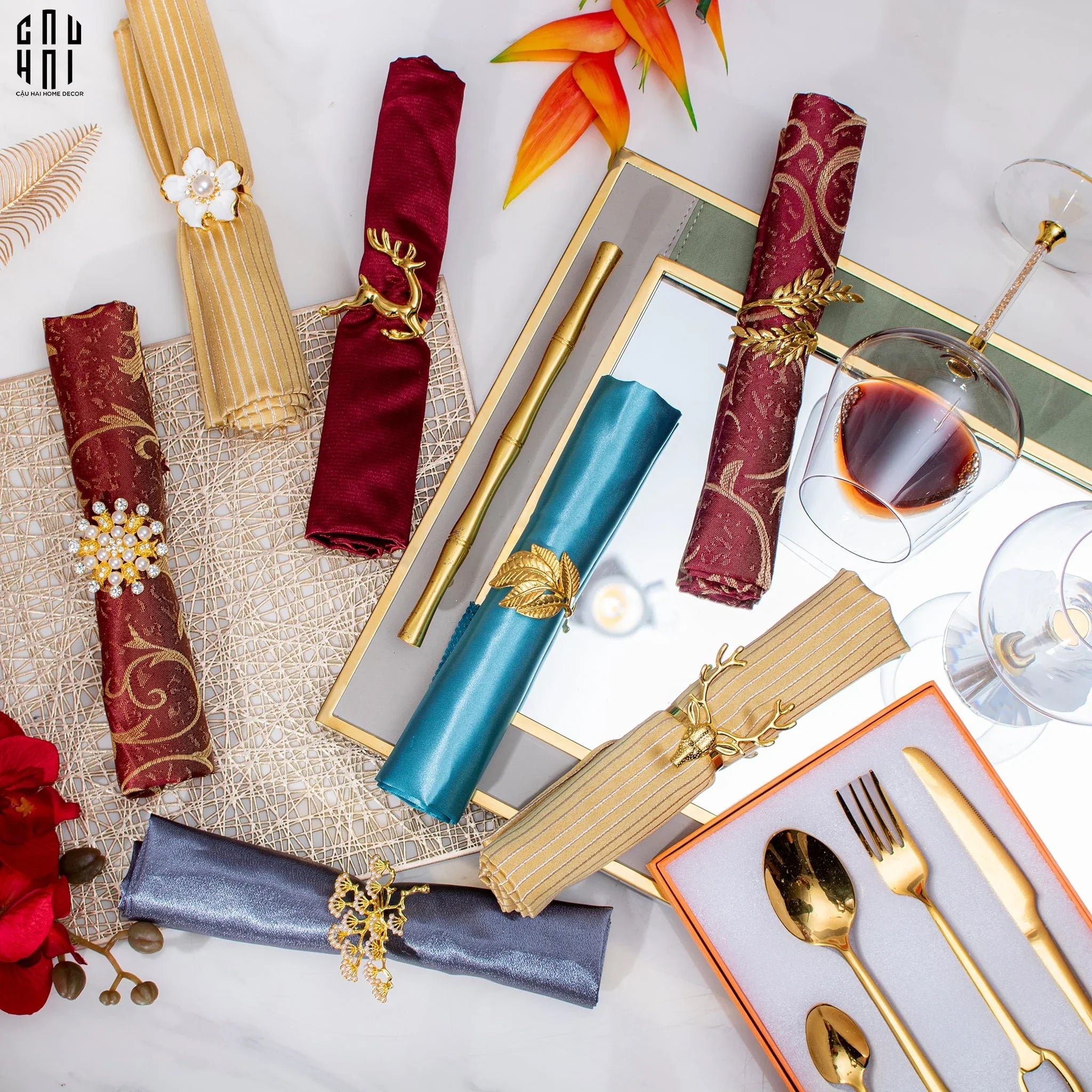 Vòng Khăn Ăn - Napkin Ring New Golden Butterfly-LY THỦY TINH-CẬU HAI HOME DECOR