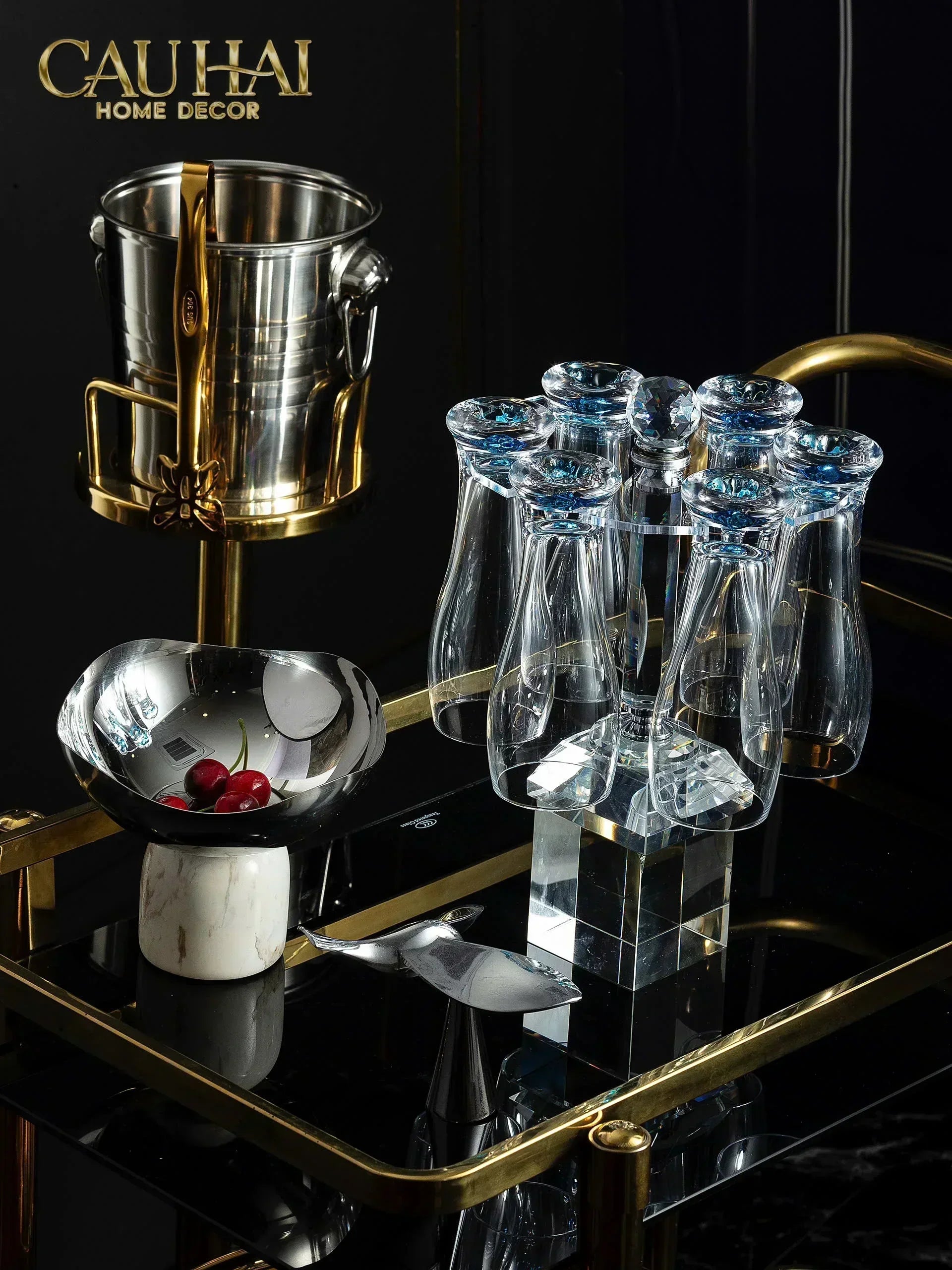 Xô Đá Royal Beast Silver Ice Bucket-CẬU HAI HOME DECOR